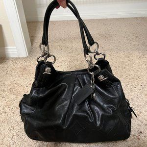 COACH Leather Maggie Black Shoulder Purse